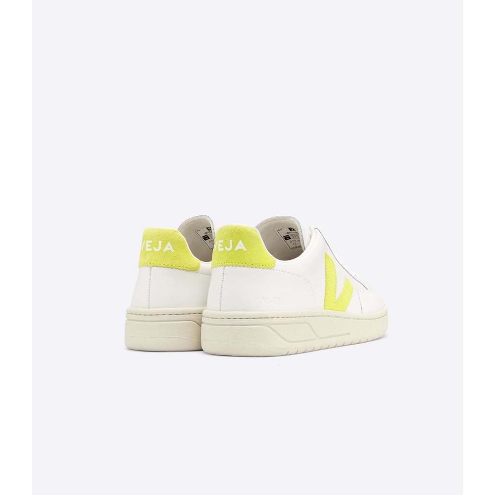 Veja V-12 LEATHER Tornacipő Női White/Mint | HU 676DFM